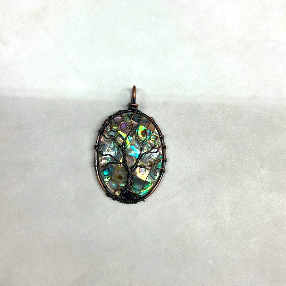 Abalone shell, necklace, 1”